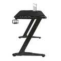 ULTRADESK Herný stôl SPACE XXL BLACK, 154x61 cm, 78 cm, RGB podsvietenie s dotykovým panelom, s celoplošnou podložkou pod myš