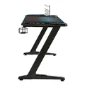ULTRADESK Herný stôl SPACE XXL BLUE, 154x61 cm, 78 cm, RGB podsvietenie s dotykovým panelom, s celoplošnou podložkou pod myš
