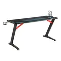 ULTRADESK Herný stôl SPACE XXL BLUE, 154x61 cm, 78 cm, RGB podsvietenie s dotykovým panelom, s celoplošnou podložkou pod myš