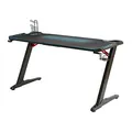 ULTRADESK Herný stôl SPACE XXL BLUE, 154x61 cm, 78 cm, RGB podsvietenie s dotykovým panelom, s celoplošnou podložkou pod myš