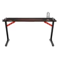 ULTRADESK Herný stôl SPACE XXL RED, 154x61 cm, 78 cm, RGB podsvietenie s dotykovým panelom, s celoplošnou podložkou pod myš