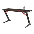 ULTRADESK Herný stôl SPACE XXL RED, 154x61 cm, 78 cm, RGB podsvietenie s dotykovým panelom, s celoplošnou podložkou pod myš