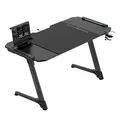 ULTRADESK Herný stôl SPACE XXL V2 BLACK, 144x70 cm, 75 cm, LED RGB podsvietenie s dotykovým