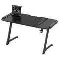 ULTRADESK Herný stôl SPACE XXL V2 BLACK, 144x70 cm, 75 cm, LED RGB podsvietenie s dotykovým