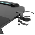 ULTRADESK Herný stôl SPACE XXL V2 BLACK, 144x70 cm, 75 cm, LED RGB podsvietenie s dotykovým
