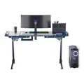 ULTRADESK Herný stôl SPACE XXL V2 BLACK, 144x70 cm, 75 cm, LED RGB podsvietenie s dotykovým