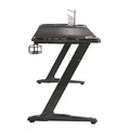 ULTRADESK Herný stôl SPACE XXL WHITE, 154x61 cm, 78 cm, RGB podsvietenie s dotykovým panelom