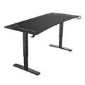 ULTRADESK Herný stôl Ultradesk CRUISER BLACK, 160x70 cm, 66-82 cm, držiak slúchadiel, 3 otvory pre káble, výškovo nastaviteľný, s 