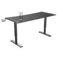 ULTRADESK Herný stôl Ultradesk CRUISER BLACK, 160x70 cm, 66-82 cm, držiak slúchadiel, 3 otvory pre káble, výškovo nastaviteľný, s 