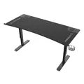 ULTRADESK Herný stôl Ultradesk CRUISER BLACK, 160x70 cm, 66-82 cm, držiak slúchadiel, 3 otvory pre káble, výškovo nastaviteľný, s 