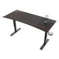 ULTRADESK Herný stôl Ultradesk CRUISER RED, 160x70 cm, 66-82 cm, držiak slúchadiel, 3 otvory pre káble, výškovo nastaviteľný, s XX
