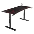 ULTRADESK Herný stôl Ultradesk CRUISER RED, 160x70 cm, 66-82 cm, držiak slúchadiel, 3 otvory pre káble, výškovo nastaviteľný, s XX