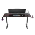 ULTRADESK Herný stôl Ultradesk CRUISER RED, 160x70 cm, 66-82 cm, držiak slúchadiel, 3 otvory pre káble, výškovo nastaviteľný, s XX
