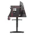 ULTRADESK Herný stôl Ultradesk CRUISER RED, 160x70 cm, 66-82 cm, držiak slúchadiel, 3 otvory pre káble, výškovo nastaviteľný, s XX