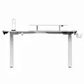 ULTRADESK Herný stôl WINGER - biely, 111x155x60 cm, 75-122 cm, elektricky nastaviteľná vyššie