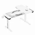 Ďalší obrázok produktu ULTRADESK Herný stôl WINGER - biely, 111x155x60 cm, 75-122 cm, elektricky nastaviteľná vyššie