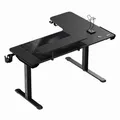 Ďalší obrázok produktu ULTRADESK Herný stôl WINGER - čierny, 111x155x60 cm, 75-122 cm, elektricky nastaviteľná vý