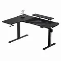Ďalší obrázok produktu ULTRADESK Herný stôl WINGER - čierny, 111x155x60 cm, 75-122 cm, elektricky nastaviteľná vý