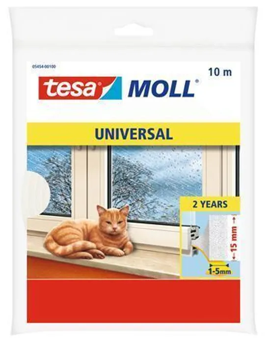 Hlavný obrázok produktu Univerzální pěnové těsnění na okna a dveře "tesamoll® 5545", bílá, 15 mm x 10 m, TESA