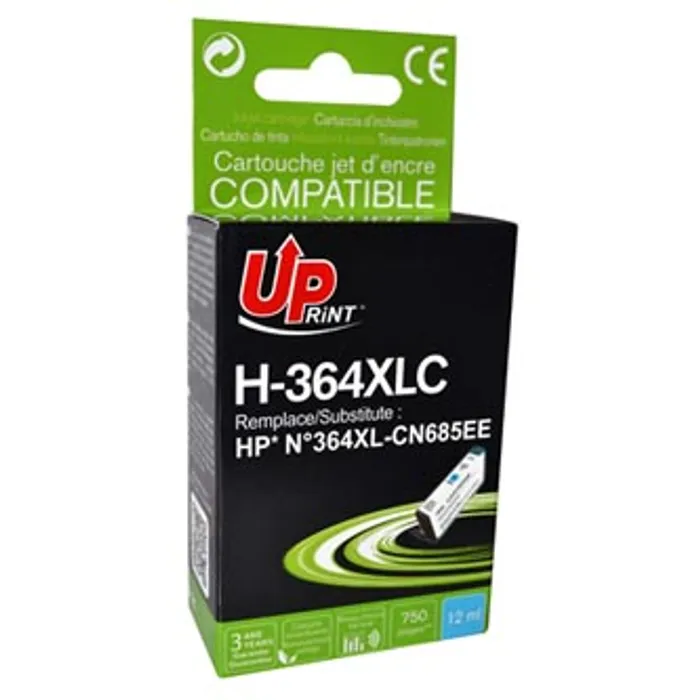 Hlavný obrázok produktu UPrint kompatibilní ink s CB323EE, CN685EE, HP 364XL, cyan, 12ml, H-364XLC, s čipem, pro