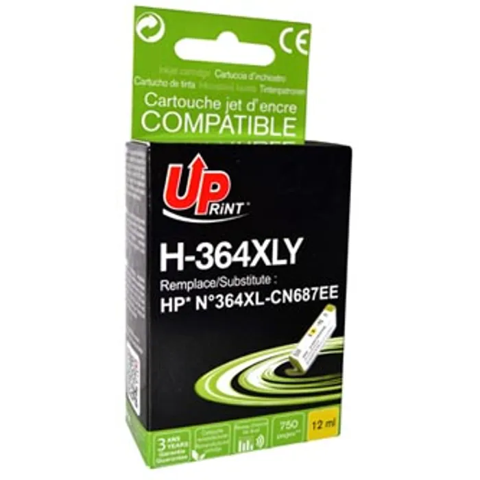 Hlavný obrázok produktu UPrint kompatibilní ink s CB325EE, CN687EE, HP 364XL, yellow, 12ml, H-364XLY, s čipem, pr