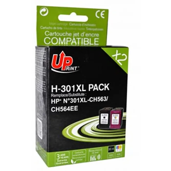 Hlavný obrázok produktu UPrint kompatibilní ink s CH563EE+CH564EE, HP 301XL, black+color, 20+21ml, H-301XL-PACK,