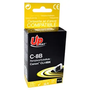UPrint kompatibil. ink s CLI8BK, black, 14ml, C-8B, s čipom, pre Canon iP4200, iP5200, iP5200R, MP500, MP800