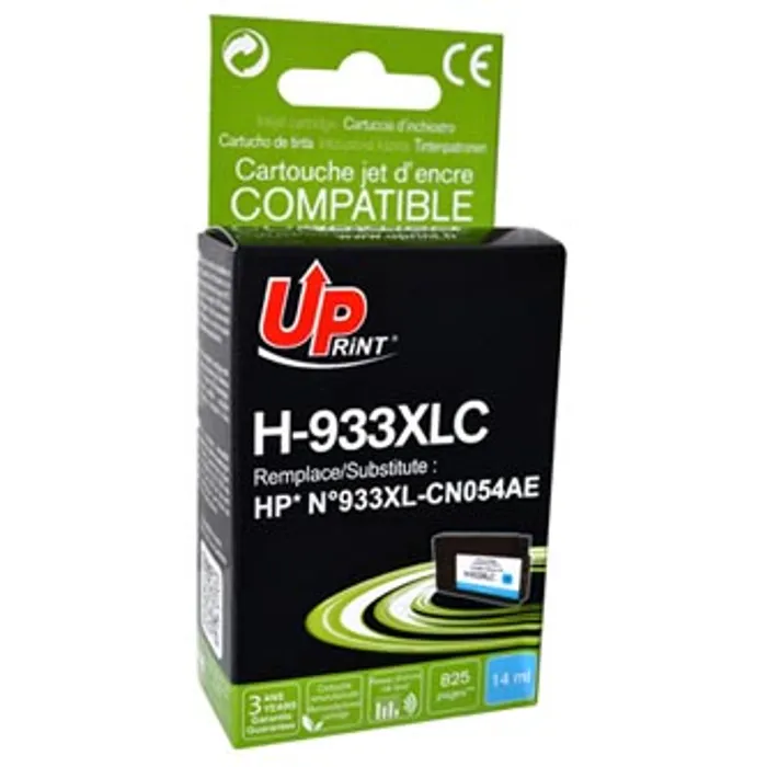 Hlavný obrázok produktu UPrint kompatibilní ink s CN054AE, HP 933XL, cyan, 825str., 14ml, H-933XL-C, pro HP Offic