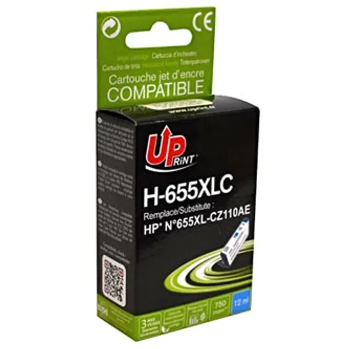 Hlavný obrázok produktu UPrint kompatibilní ink s CZ110AE, HP 655, cyan, 750str., 12ml, H-655XLC, pro HP Deskjet