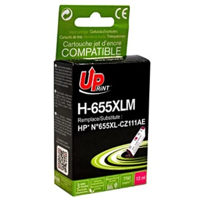 Hlavný obrázok produktu UPrint kompatibilní ink s CZ111AE, HP 655, magenta, 750str., 12ml, H-655XLM, pro HP Deskj
