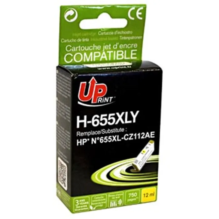 Hlavný obrázok produktu UPrint kompatibilní ink s CZ112AE, HP 655, yellow, 750str., 12ml, H-655XLY, pro HP Deskje