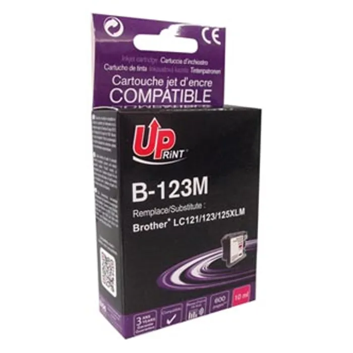 Hlavný obrázok produktu UPrint kompatibilní ink s LC-123M, magenta, 600str., 10ml, B-123M, pro Brother MFC-J4510