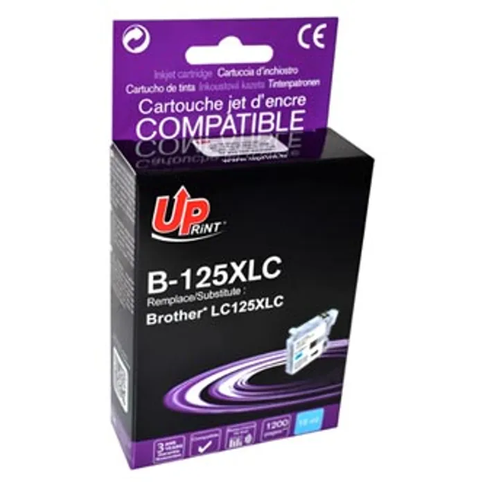 Hlavný obrázok produktu UPrint kompatibilní ink s LC-125XLC, cyan, 1200str., 15ml, B-125XLC, pro Brother MFC-J451