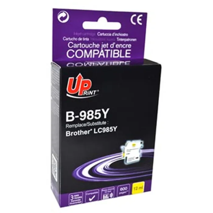 Hlavný obrázok produktu UPrint kompatibilní ink s LC-985Y, yellow, 12ml, B-985Y, pro Brother DCP-J315W