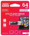 USB disk, 64 GB, adaptér USB 3.0 + micro USB, 110/25 MB/s, GOODRAM „TWIN“