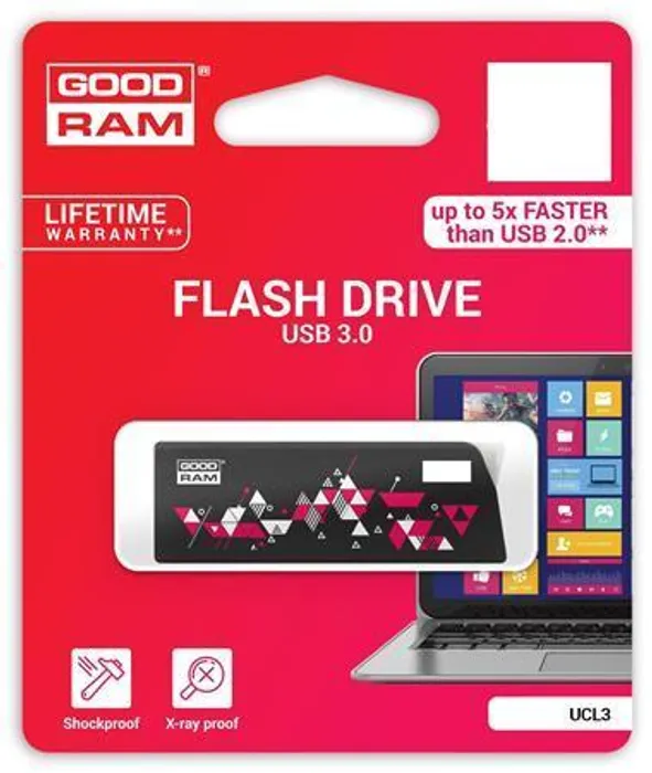 Hlavný obrázok produktu USB disk, 8GB, USB 3.0, 110/20 MB/sec, GOODRAM "CL!CK", černý