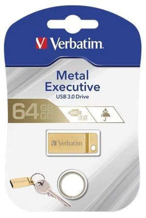 Hlavný obrázok produktu USB flash disk "Exclusive Metal", 64GB, USB 3.0, VERBATIM zlatá
