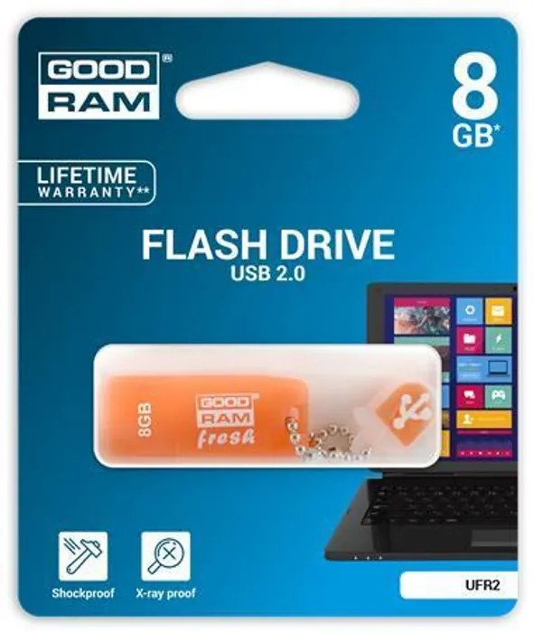 Hlavný obrázok produktu USB flash disk "Fresh", 8GB, USB 2.0, 20/5 MB/sec, s vůní, pomeranč, GOODRAM