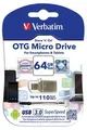 USB flash disk „Micro“, 64 GB, USB 3.0 + adaptér micro USB, micro USB, VERBATIM