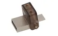 USB flash disk "MicroDuo", hnedá, 16 GB, USB 2.0 + adaptér micro USB, KINGSTON