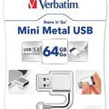 Ďalší obrázok produktu USB flash disk „Mini Metal“, strieborná, 64 GB, USB 3.0, VERBATIM