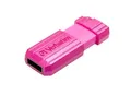 USB flash disk "PinStripe", jasne ružová, 16 GB, USB 2.0, 10/4 MB/s, VERBATIM