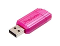 USB flash disk "PinStripe", jasne ružová, 16 GB, USB 2.0, 10/4 MB/s, VERBATIM
