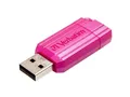 USB flash disk „PinStripe“, jasne ružová, 32 GB, USB 2.0, 10/4 MB/s, VERBATIM