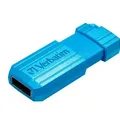 Ďalší obrázok produktu USB flash disk "PinStripe", karibská modrá, 32 GB, USB 2.0, 10/4 MB/s, VERBATIM