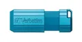USB flash disk "PinStripe", karibská modrá, 32 GB, USB 2.0, 10/4 MB/s, VERBATIM