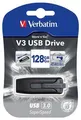 USB flash disk "V3", čierna-sivá, 128GB, USB 3.0, 80/25 MB/sec, VERBATIM