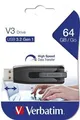 USB flash disk V3, čierna-sivá, 64GB, USB 3.0, 60/12MB/sec, VERBATIM
