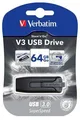USB flash disk V3, čierna-sivá, 64GB, USB 3.0, 60/12MB/sec, VERBATIM