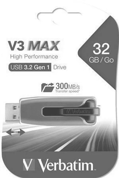 Hlavný obrázok produktu USB flash disk "V3 MAX", modrá-černá, 32GB, USB 3.0, 175/80MB/sec, VERBATIM